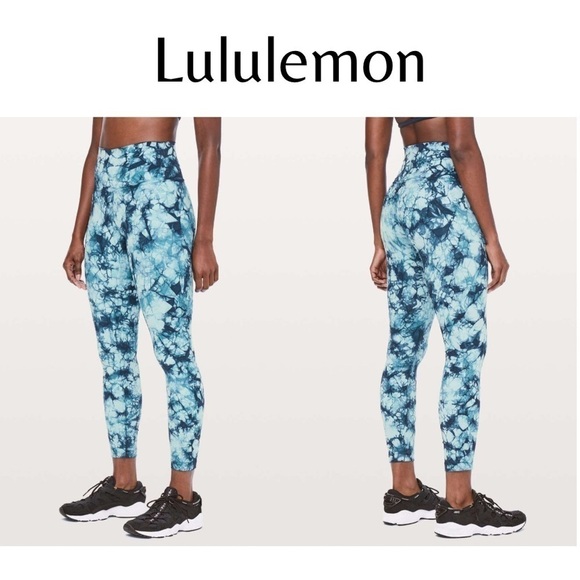 Lululemon Wunder Under Hi-Rise 7/8 Tight in  Shibori Blue Haze - size 2 - Picture 1 of 11